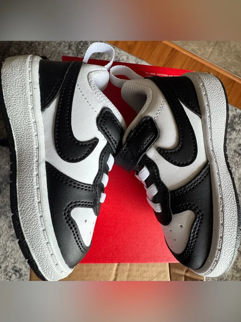 Nike Court Borough Low Recraft White Black, Size 5C. Brand NEW
